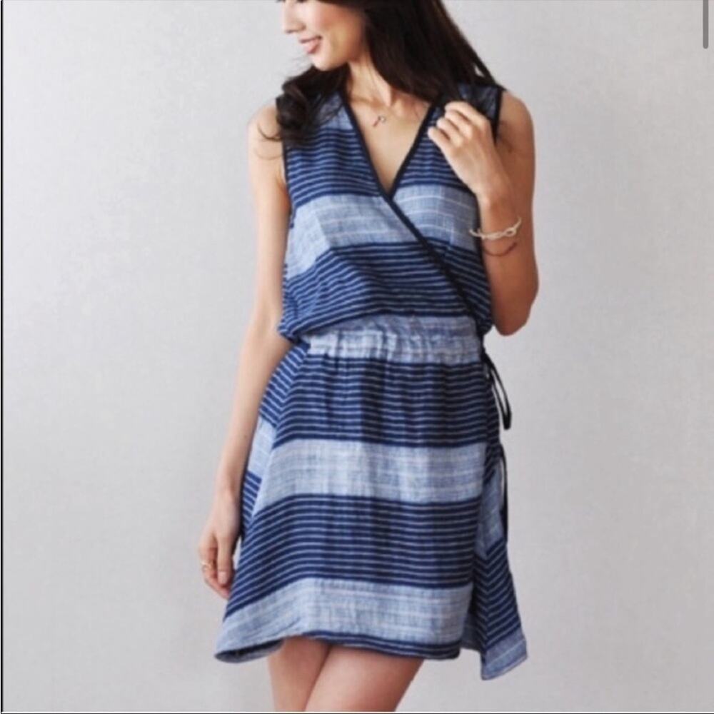 Ace & Jig Boro striped wrap dress blue sz S
